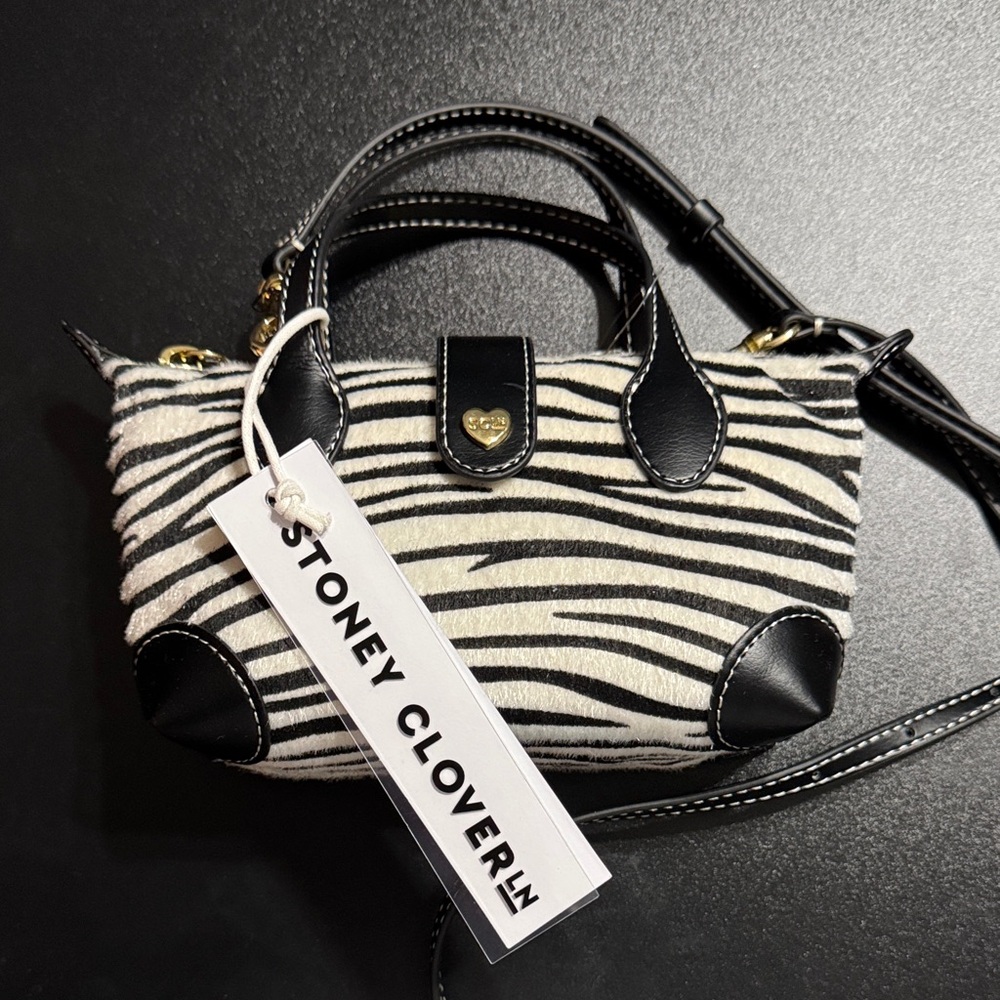 Stoney Clover Lane Black and White Zebra Pouchette 01